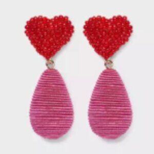 NWOT - Sugarfix by BaubleBar Red & Pink Heart Dangle Earrings